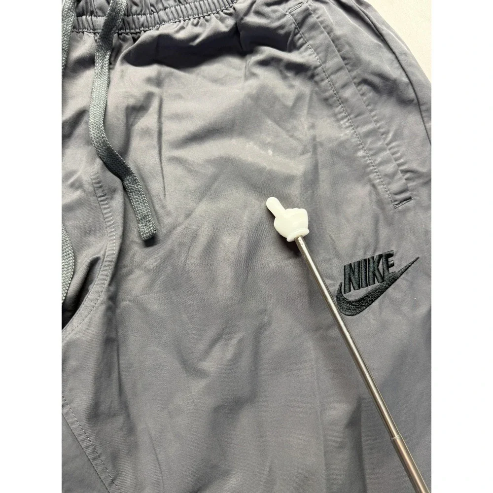 Nike Jogger Pants Mens Large Gray Swoosh Logo Gym Training Athleisure Drawstring